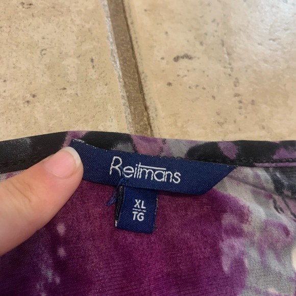 💚 Reitmans Floral Sleeveless Top | Purple Black Grey White | Women's XL/TG - Picture 3 of 7